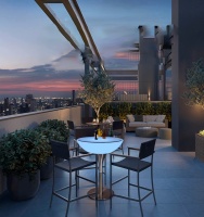 Стол светящийся круглый на металическом основании 80х80х110