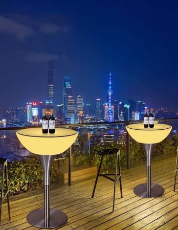 Стол светящийся круглый на металическом основании 80х80х56 Стол светящийся круглый на металическом основании 80х80х56