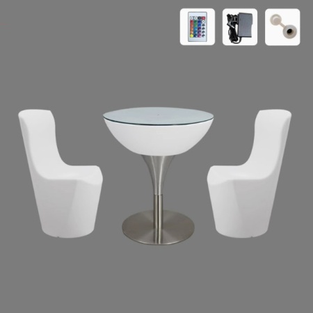 Комплект светящейся мебели Стол+2 стула V9